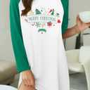 ASTANFY Women Christmas Shirt Dress Merry Christmas Long Sleeve Dress (White, XL)