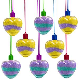Valentine's Day Sand Art Heart Necklaces - Set of 36 - Bulk Crafts for Kids With Cords in 4 Colors - Valentines Gifts for Kids and Classroom Favors - Sand Sold Separately