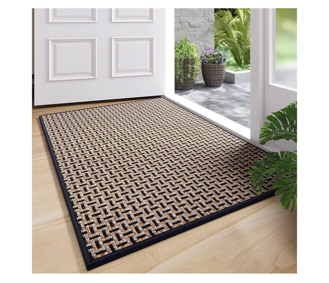 Door Mat Entrance 24x35, Dirt Resistant and Absorbent, Non-Slip Rubber Backing Floor Mats, Easy Clean Low-Profile Doormat for Entryway, Front Door, Inside Entrance, Black
