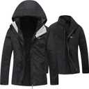 Diamond Candy Womens 3-in-1 Winter Jacket Waterproof Rain Coat with Hood Warm Fleece Ski Jackets (XX-Large, Black)