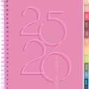 2 x Rileys Academic Planner 2025-2026, Daily, Weekly & Monthly Planner, July 2025 - June 2026, Student Notes Pages, Twin-Wire Binding, Weekly Agenda for School & Work (8 x 6-Inches, Pink, Deco)