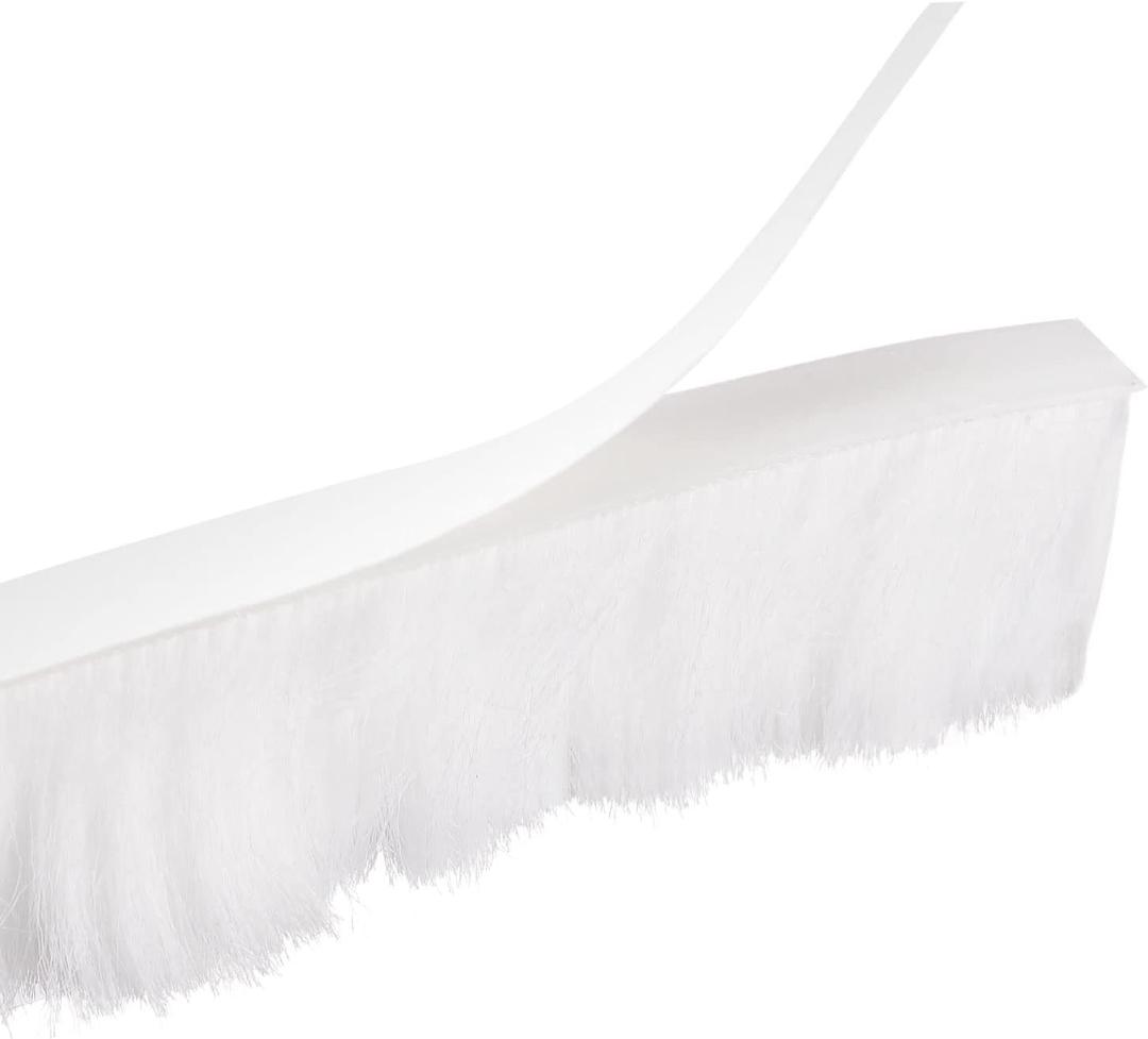 Uxcell Weather Stripping Brush, 26ft L x 0.35" W x 0.9" H Self-Adhesive Seal Weatherstrip Sweep Brush White for Door Window
