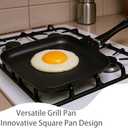 Grill Pan - Versatile Griddle Pan & Comales para Tortillas for Cooked Dishes! Square Pan Design for Even Heat Distribution!