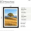 JCJMY 20x27 Picture Frame Set of 2 with 18x24 Mat, Black 20 x 27 Poster Frames with Shatter Resistant Plexiglass, Display 18 x 24 with Mat or 20 by 27 Without Mat, Sturdy Wall Hanging Frames