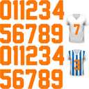 Zonon 22 Pieces Iron on Numbers T Shirt Heat Transfer 0 to 9 Jersey Numbers for Team Uniform Sports(Orange,8 Inch)
