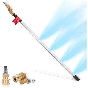 24" Radiator Cleaning Wand Set - 2000 PSI Stainless Steel Dual Water/Air Radiator cleaner Cleaner/Pressure Washer Gun Adapter & Tips, Fit for Household Cars, Trucks, RV Radiators