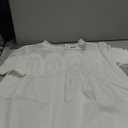 Womens Summer Lace Mini Babydoll Dress Ruffled Collar Short Sleeve Loose Mesh Swing Elegant Flared Sundress (Small, White)