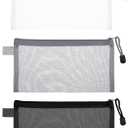3 Pack Zipper Mesh Pouch, Multipurpose Nylon Mesh Cosmetic Bag, Portable Mesh Zipper Pouch Pencil Case, Toiletry Bag Organizing Pouches for Travel, for Daily or Travel to Keep Small Items