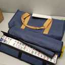 American Mahjong Game Set, 166 Premium White Tiles, 4 All-in-One Color Rack/Pushers, Complete Mahjong Set Blue Carrying Bag, 9 Inches X 20 Inches X 3 Inches