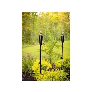 Evergreen 2 Pack Of Ready To Assemble Metal Torches Black