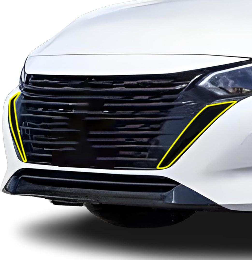 BOGAR TECH DESIGNS Front Chrome Delete Overlay Film Compatible with Nissan Sentra 2024-2025, Gloss Black