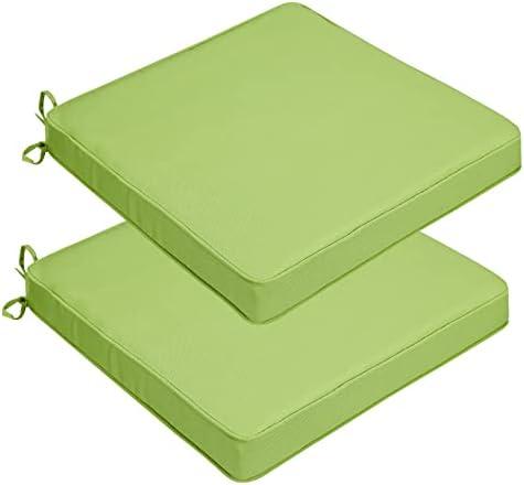 JMGBird 19 x 19 Patio Furniture Cushions Set of 2 Waterproof Patio Cushions 3-Year Color Fastness Outdoor Cushions for Patio Furniture