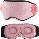 MUSICOZY Sleep Headphones with Bluetooth 5.4 Sleep Mask, Removable 3D Eye Cups for Zero Pressure Comfort, Wireless Bluetooth Eye Mask for Sleeping with Timer (Pink)