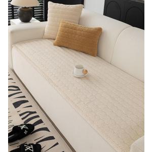 ZQFFB Washable Pet Couch Cover Non-Slip Sofa Covers for Dogs Pet-Friendly Soft Sherpa Dog Couch Protector Mat for Sofa (27.6x59.06, Cream)