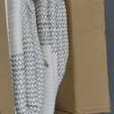 Storage Baskets for Clothes Fabric Cotton Rope Storage Basket with Handles, Decorative Woven Basket for Living Room,Closet Organizer Blankets, and 2bags (White/Black Line, L17.8W12.5H17.9)