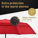 Windproof Compact Umbrella for Rain - 42 Travel Umbrella, Portable, Strong, Collapsible to 11, Automatic Open Close Button, Vented Double Canopy with Fiberglass/Steel Frame, Wind Resistance to 55MPH