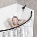 Tlooe Curved Shower Curtain Rod, 45-72 inches Adjustable Arched Shower Curtain Curved Rods, Rustproof Round Never Fall Design for Bathroom, Black, Need to Drill