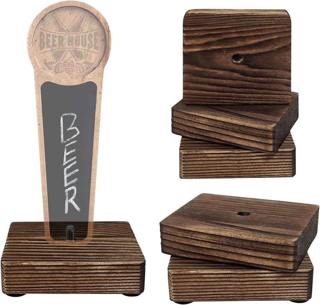 6 Pack Beer Tap Handle Display Stand, Wooden Tap Handle Holder for Bar, Home Brewing, Wedding, Restaurant Countertop Decor