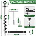 Ground Anchors Screw in - Heavy Duty Trampoline Anchors/Stakes for High Wind, 4 Pack Earth Anchor Kit with Straps and Wrenches for Swing Set, Trampolines, Shed, Mobile Home, Carport, Gazebo