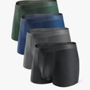 DAVID ARCHY Men's Soft Underwear Micro Modal Dual Pouch Trunks Ball Pouch Bulge Enhancing Boxer Briefs for Men 3 or 4 Pack, Size: L