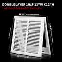 12x12 Return Air Grille [Duct Opening Size] Return Vent Cover for Wall or Ceiling,Steel Return Air Grill Removable Face/Door for 1 inch Filters (12"Wx12"H [Duct Opening])