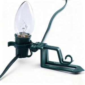 C7 C9 Outdoor Christmas Lights Clips,Adjustable Quick Clips for Shingle,Gutter,Roof,Fence,C7 Green,100 Pack