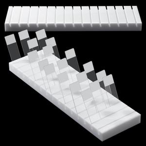 Wonderjune 45 Slides Microscope Slide Holder Microscope Slides Stand Microslide Drying Rack Acrylic with Inclined Channels for Drying Cleaning Hematology Histology Lab Rest Bench Display