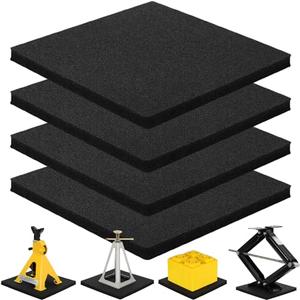 OULEME RV Leveling Block Flex Pads, 12” Rubber Jack Pads, Anti-Vibration & Anti-Slip Mats, for Camper Travel Trailer Jacks & Stands & Stabilizers on Uneven Surfaces, 4-Pack