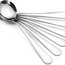 Hiware 12-Piece Soup Spoons, Round Stainless Steel Bouillon Spoons
