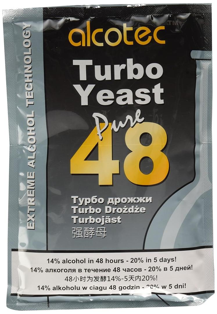 Alcotec 48 Hour Turbo Yeast | Brewers Yeast Powder| Wine Yeast for Wine Making | Instant Dry Yeast | nutritional yeast | 135g (4 Packs) BBD: 09-2025