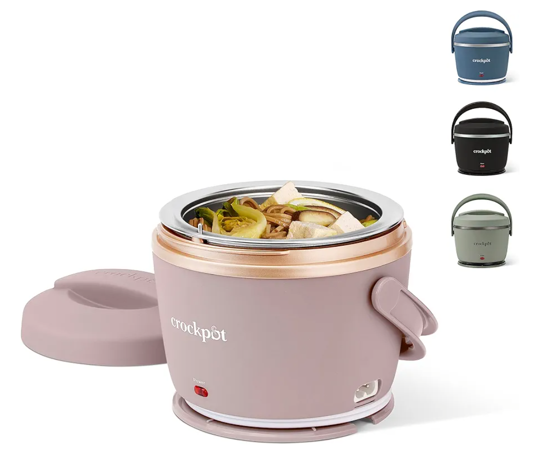 Crock-Pot 20-Ounce Electric Lunch Box, Portable Food Warmer, Blush Pink | Perfect for Travel, Car, On-the-Go | Spill-Free, Dishwasher-Safe