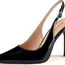 Adrizzlein Womens Slingback High Heels Pointed Toe Heels Closed Toe Stiletto Pumps Comfortable Sexy Non-Slip Elegant Wedding Party Shoes 7