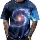 Sports T-Shirt Men's Space Universe Galaxy Printed Shirt Casual Vintage Short Sleeve Crew Neck Summer Tops 3D Print Shirts Colourful Space Graphic T-Shirts for Men 16