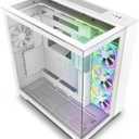 NZXT H9 Elite CM-H91EW-01 Dual-Chamber ATX Mid-Tower PC Gaming Case Includes 3 x 120mm F120 RGB Duo Fans with Controller Glass Front, Top & Side Panels 360mm Radiator Support White