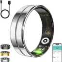 Smart Ring for Women Men,Fitness Tracker Ring with Heart Rate, Sleep Monitoring, Blood Oxygen, Step Counting for iOS and Android, No Subscription Fee, Waterproof, Valentines Day Gifts(NewSilver, 10)
