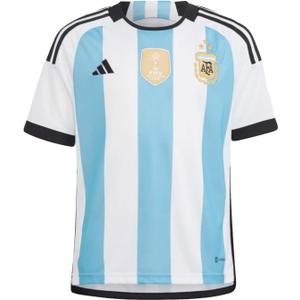 adidas Boys' adidas Youth Soccer Argentina 2022 3-star Home Jersey (X-Large, White / Light Blue)