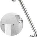 16 Inch Shower Grab Bar Satin Brushed Nickel, ZUEXT Stainless Steel Safety Grab Bar Handle, Bathroom Balance Bar, Safety Hand Rail Support - Handicap, Elderly, Injury, Senior Assist Bath Handle