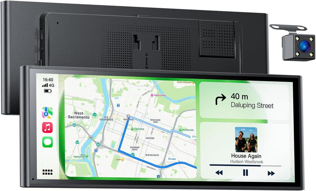 9.26" Wireless Car Play Screen for Apple CarPlay & Android Auto, Portable Car Tablet with Backup Camera, Mirror Link, OTA Updates, Bluetooth 5.2, GPS Navigation, Plug & Play, Voice Control