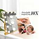 Makeup Vanity Mirror with LED Lights Makeup Mirror Detachable 10X Magnification, Hollywood Make Up Mirror with Lighting, Smart Touch, Rechargeable,360 Rotation, Gold 17.12"x13.77"