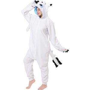 dressfan Animal Dragon Onesie Costume Halloween Cosplay Costume Christmas Pajamas for Unisex Adults Teens Black&White (Medium)