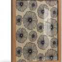 ARPEOTCY Framed Textured Wall Art, 12x16 Inch Handmade Paper Abstract Floral Line Artwork, Vintage Minimalist Neutral Tone Wall Decor for Living Room, Bedroom, or Office (Small Floral Print)