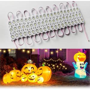 LED Module,Replacement Lights For Inflatables White 20pcs 9.8 Ft 5730 SMD 150LM Per LED Module IP65 Waterproof Christmas Inflatables Light for Letter Sign with Tape Adhesive Backside (White Light)