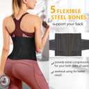 AOSBOEI Waist Trainer for Women Workout Waist Cincher Trimmer Underbust Corset Tummy Control Hourglass Body Shapewear (Black) M