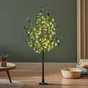 Lightshare 5FT Lighted Eucalyptus Tree 162L Warm White LED Artificial Greenery with Lights for Wedding Holiday Home Party Decoration Indoor Outdoor