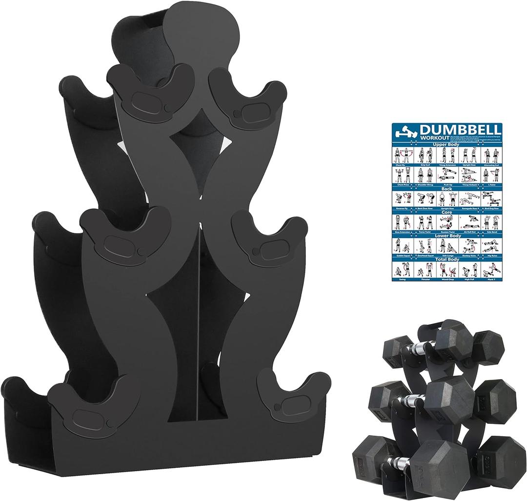 Dumbbell Storage Rack Weight Organizer Rack Only for Home Gym Weight Rack No need Assembly (3-Tier)
