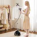 Garment Steamer for Clothes Standing, 1500W Efficient Clothes Steamer Standing with Wheels, Professional 58OZ Water Tank for Continuous Steaming, Fast Heating Wrinkle Remover