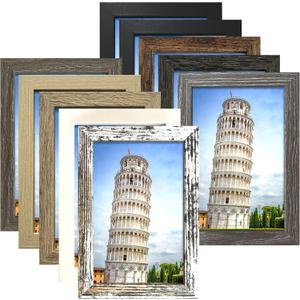 SESEAT 5x7 Picture Frame Set of 10, Wall and Tabletop Display, Mix Multi Color