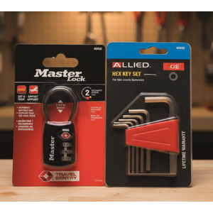 Master Lock 4688D Set Your Own Combination TSA Approved Luggage Lock, 1 Pack, Assorted And Hex Key Set Sae 6pc