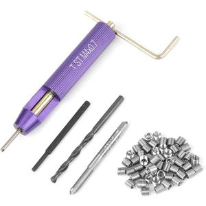 50pcs Thread Repair Kit, M4 x 0.7 Stainless Steel Wire Thread Insert Combination Tool Set for Restoring Damaged Wires in Steel M4 x 2D