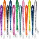 48 Pcs Thank You Gifts Lanyard Bulk for ID Badge Employee Appreciation Gift Keychain Inspirational Lanyards for Teacher (Solid Color)
